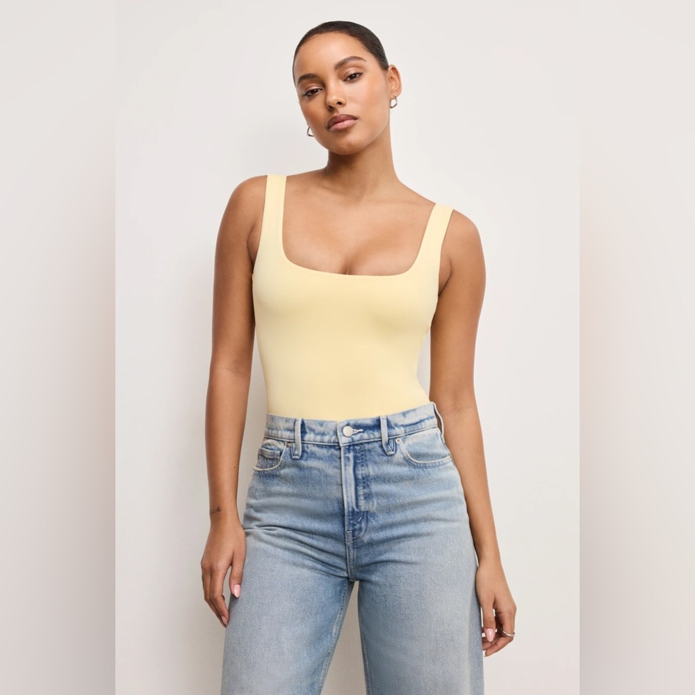 COPY - Good American - SCUBA MODERN TANK BODYSUIT SIZE M - butter yellow (ray00…